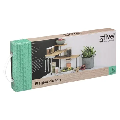 5five Simply Smart Estantería de esquina bambú y acero 39 cm – foto 4