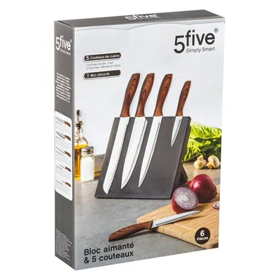 SG Secret de Gourmet 5Five bloque magnético con 5 cuchillos negro – foto 2