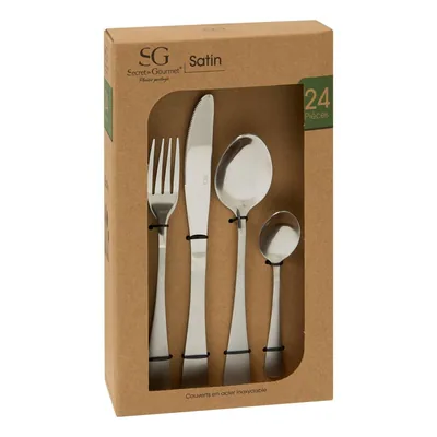 SG Secret de Gourmet Ama de casa acero inoxidable satinado 24 cubiertos – foto 3