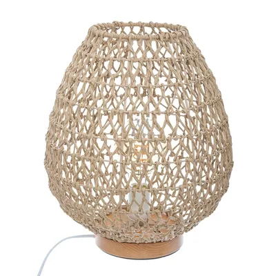 Atmosphera Createur D'Interieur Lámpara mesilla metal y papel beige – foto 3