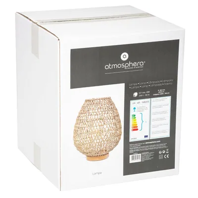 Atmosphera Createur D'Interieur Lámpara mesilla metal y papel beige – foto 4