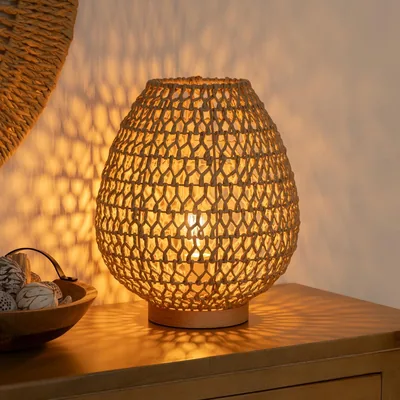 Atmosphera Createur D'Interieur Lámpara mesilla metal y papel beige – foto 1