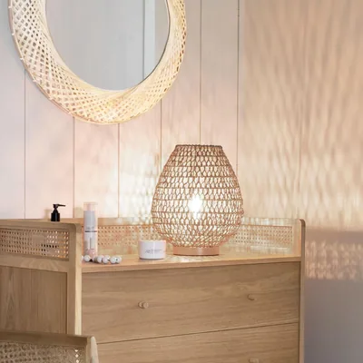 Atmosphera Createur D'Interieur Lámpara mesilla metal y papel beige – foto 8