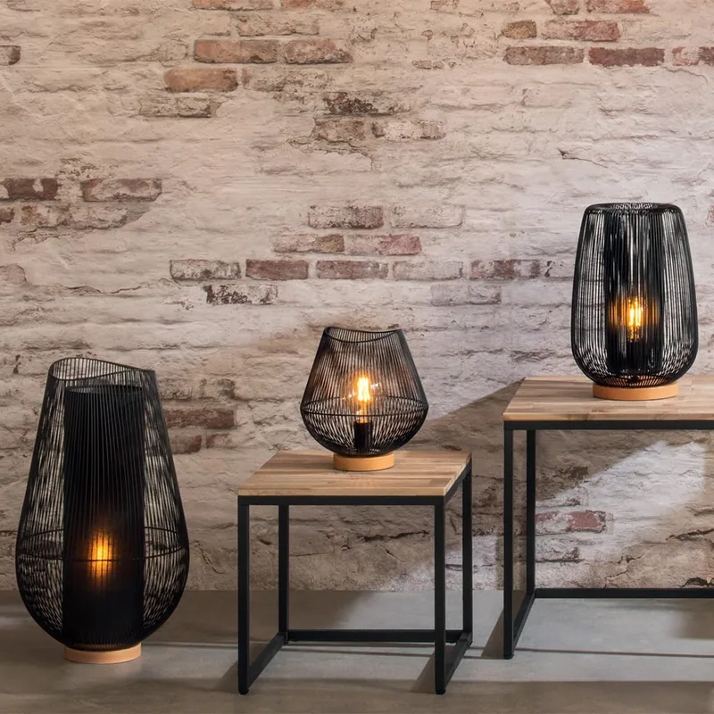 Atmosphera Createur D'Interieur Lámpara de mesa Jena negra 28 cm