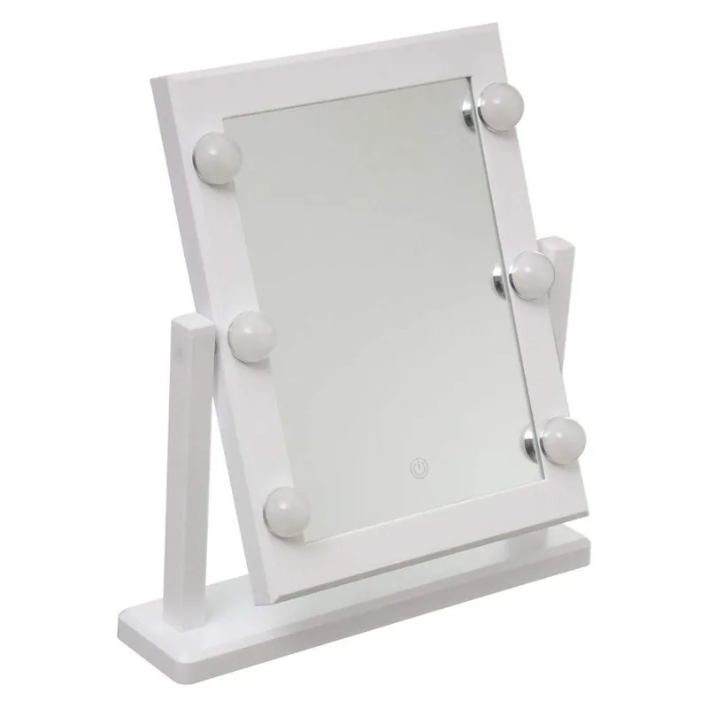 5five Simply Smart Espejo LED sobremesa giratorio Hollywood 40x37 cm