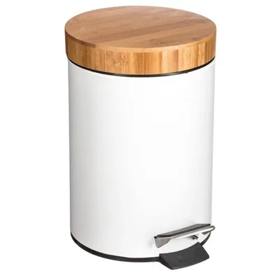 5five Simply Smart papelera metálica de bambú Naturéo 3 l