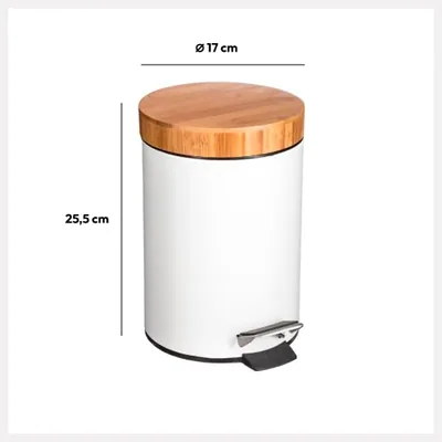 5five Simply Smart Papelera metálica de bambú Naturéo 3 l – foto 6