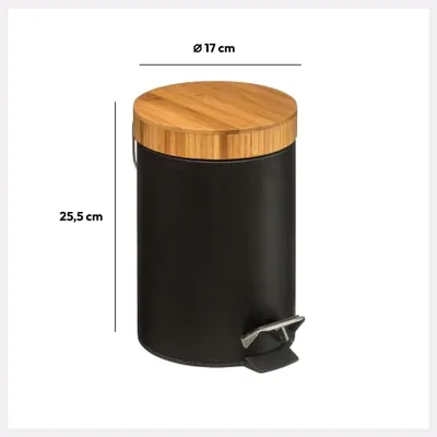 5five Simply Smart Papelera con pedal Naturéo Black 3 l – foto 5