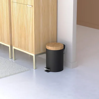 5five Simply Smart Papelera con pedal Naturéo Black 3 l – foto 7