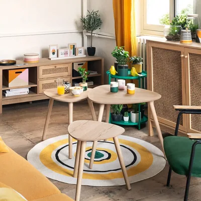 Atmosphera Createur D'Interieur Juego 3 mesas centro madera Mileo – foto 1