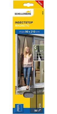 Schellenberg 50642 mosquitera magnética para puertas antracita 90x210 cm
