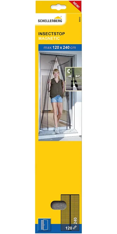 Schellenberg 50643 mosquitera magnética para puertas antracita 120x240 cm