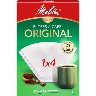 Melitta M30400, 40 Filtros de café, Tamaño 1x4, para cafeteras de filtro (pack de 6)