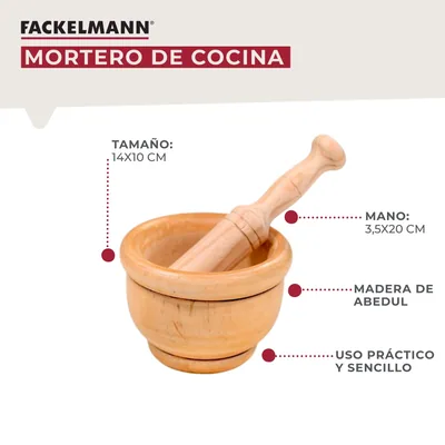 Fackelmann Mortero de Cocina para Triturar Especias - 1 unidad – foto 6