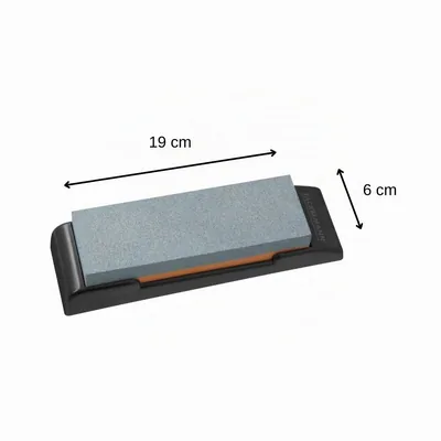 Nirosta Piedra para afilar cuchillos gris y naranja, 19x6x3 cm – foto 3