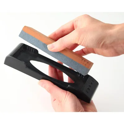 Nirosta Piedra para afilar cuchillos gris y naranja, 19x6x3 cm – foto 8