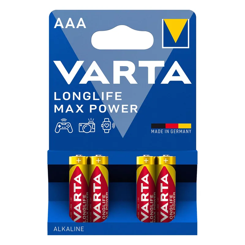 Varta Longlife Max Power 4 pilas alcalinas AAA LR03 1,5 V