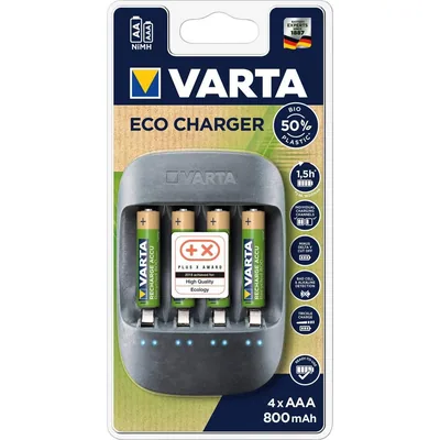 Varta Eco Charger cargador de pilas AA/AAA con 4 pilas AAA 800mAh – foto 2