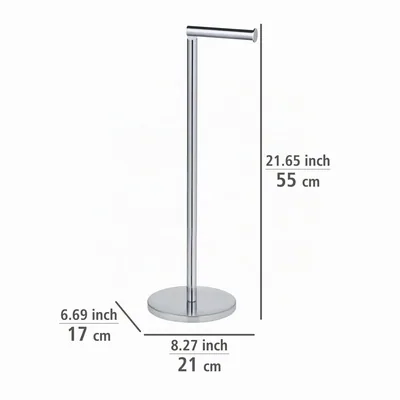 Wenko Portarrollos de pie 2 en 1 de acero inoxidable 21x55x17 cm – foto 3