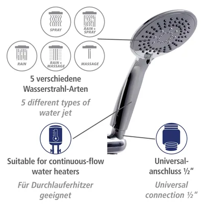 Wenko Young set de ducha con cabezal de 5 chorros 66 cm – foto 5