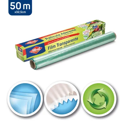 Albal Film transparente autoadherente 50 m - pack de 4 unidades – foto 4