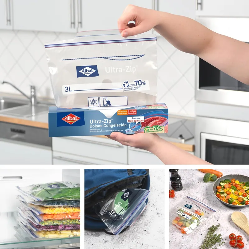 Albal Bolsas congelación herméticas Ultra-Zip 3L - pack de 4 unidades