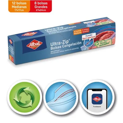 Albal Bolsas congelación herméticas Ultra-Zip 3L - pack de 4 unidades – foto 6