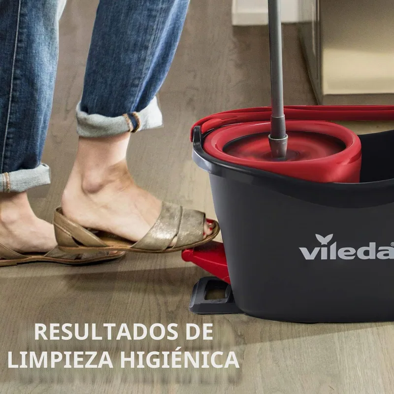 Vileda Easy Wring & Clean Turbo Set cubo con pedal mango telescópico 85-123 cm