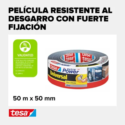 tesa Cinta adhesiva universal Extra Power gris 50m x 50mm – foto 3