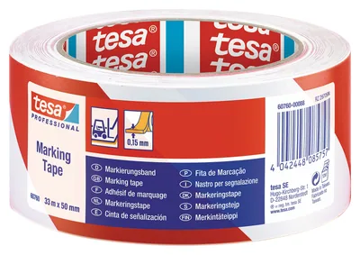 tesa 60760-00088-15 Cinta señalización temporal 33m x 50mm roja y blanca – foto 4