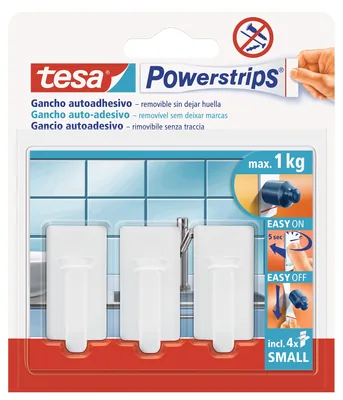 tesa 57530-00014-01 Ganchos adhesivos blancos Powerstrips – Papelería y oficina