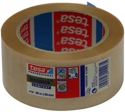 Tesa 04100-00235-00 Cinta de embalaje PVC rugoso 66m x 50mm transparente (pack de 6)