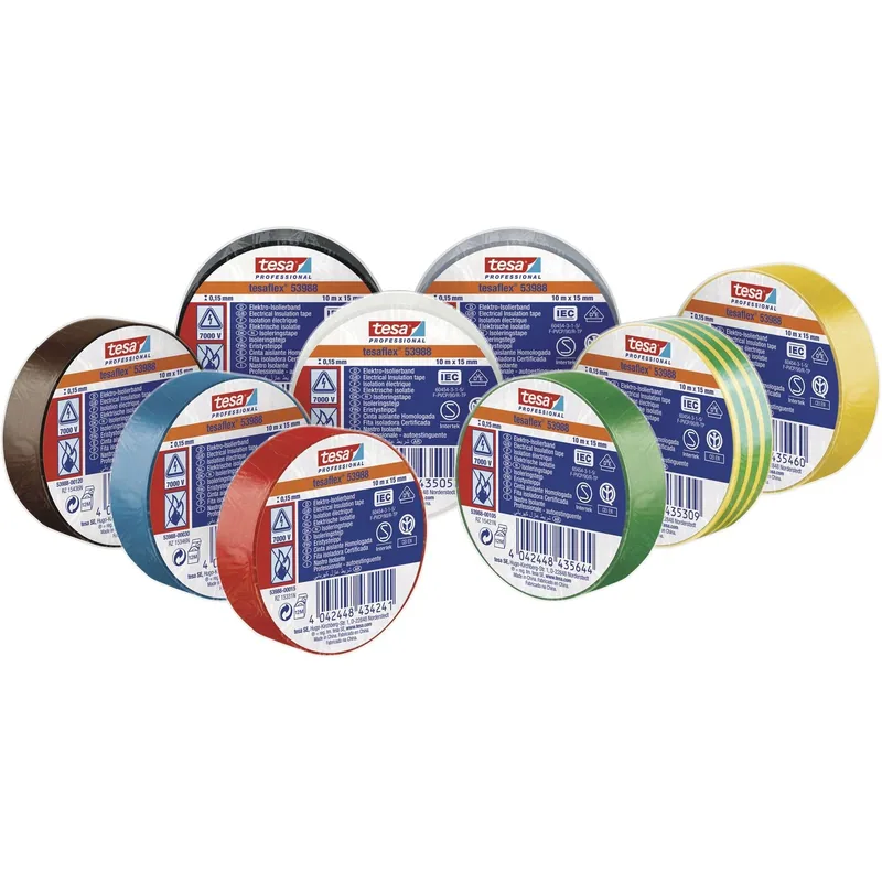 tesa Cinta aislante homologada bicolor 20m x 19mm 53988