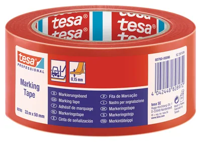 Tesa 60760-00096-15 Cinta señalización temporal 33m x 50mm roja (pack de 6)