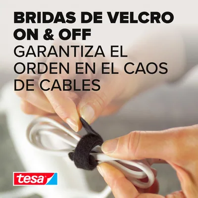 tesa Cinta para agrupar cables On & Off negra 5m x 10mm – foto 1