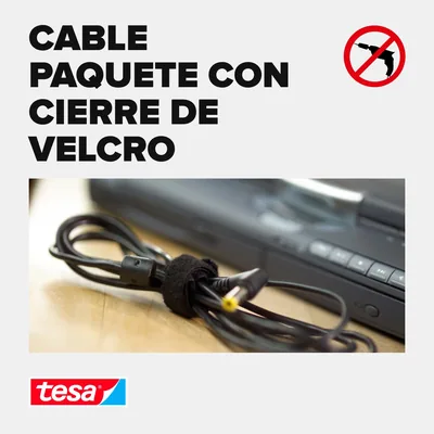 tesa Cinta para agrupar cables On & Off negra 5m x 10mm – foto 4