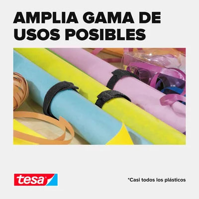 tesa Cinta para agrupar cables On & Off negra 5m x 10mm – foto 5