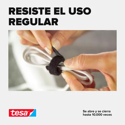 tesa Cinta para agrupar cables On & Off negra 5m x 10mm – foto 6