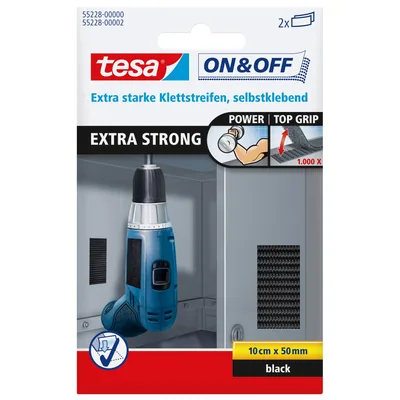 Tesa 55228-00000-02 Tiras de Cierre Extrafuerte 10 cm (pack de 2)