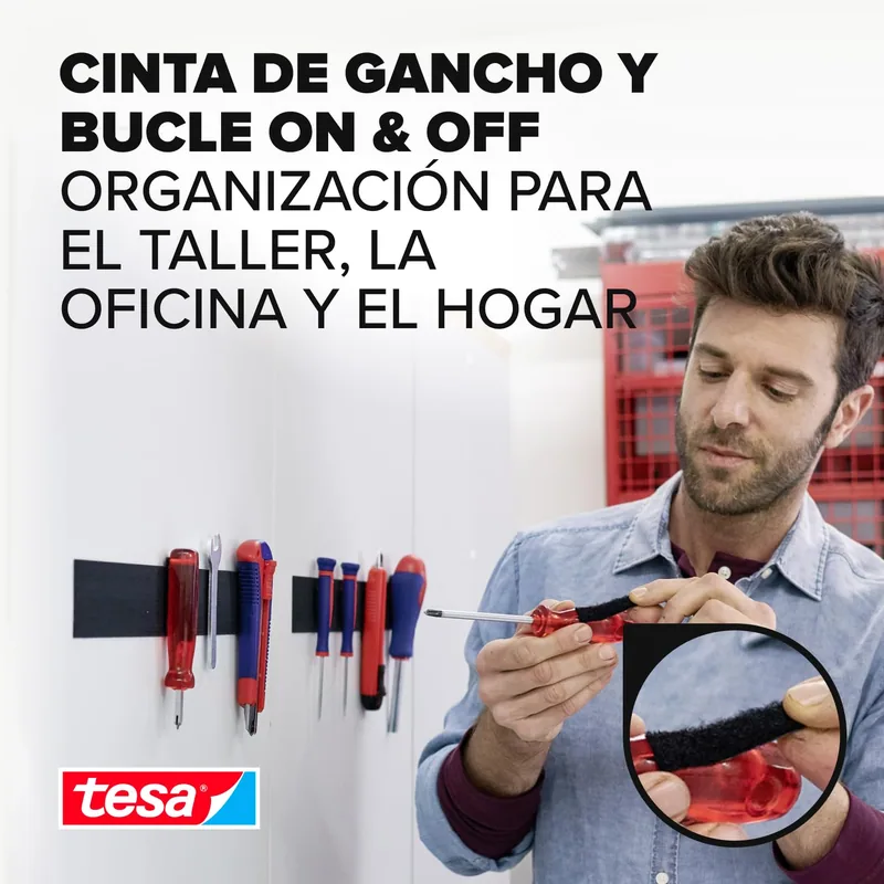 tesa 55229-00000-02 Cinta de cierre extrafuerte negra 1m x 50mm