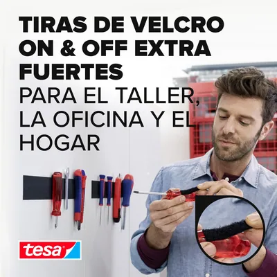 tesa 55228-00003-01 Tiras de cierre Extrafuerte 10cm - pack de 2 unidades – foto 1