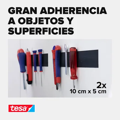 tesa 55228-00003-01 Tiras de cierre Extrafuerte 10cm - pack de 2 unidades – foto 3