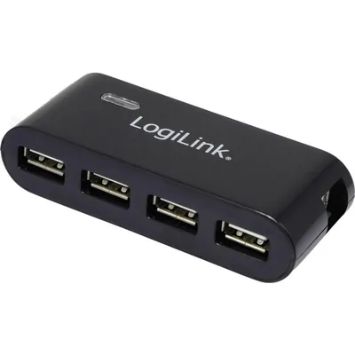 LogiLink UA0085 Hub 4 puertos USB 2.0 con fuente de alimentación negro – foto 1