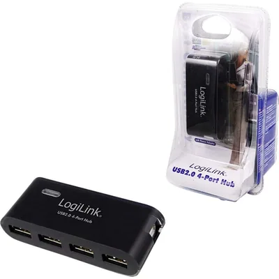 LogiLink UA0085 Hub 4 puertos USB 2.0 con fuente de alimentación negro – foto 2