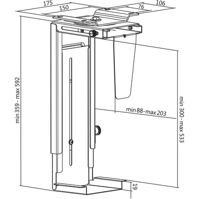 LogiLink Soporte giratorio torre ordenador bajo mesa o pared – foto 3