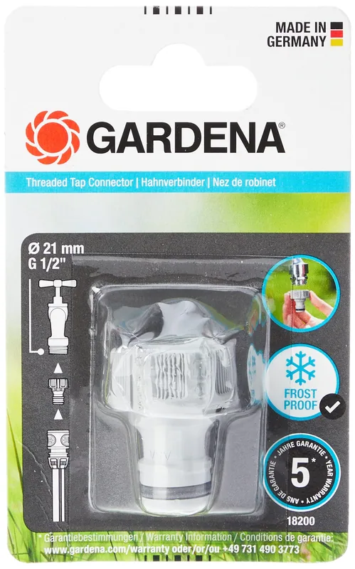 Gardena Conexión para grifos con rosca 21 mm - pack de 4 unidades