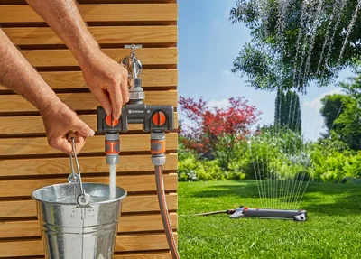 Gardena Distribuidor 2 vías negro/naranja 10x10x5 cm – foto 4