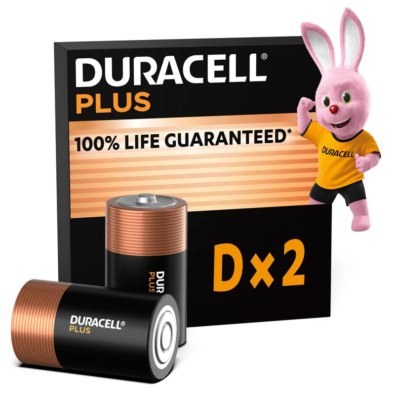 Duracell Plus D 2 pilas alcalinas 1,5V LR20
