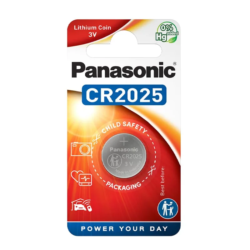 Panasonic CR2025 Pila botón de litio no-recargable 3V talla 1 - pack de 12 unidades