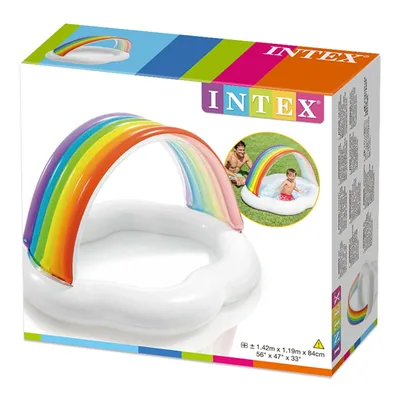 Intex Piscina bebé con toldo arcoíris 142x119x84 cm – foto 4